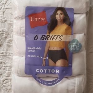 Hanes Tagless Cotton Briefs 6pack NWT